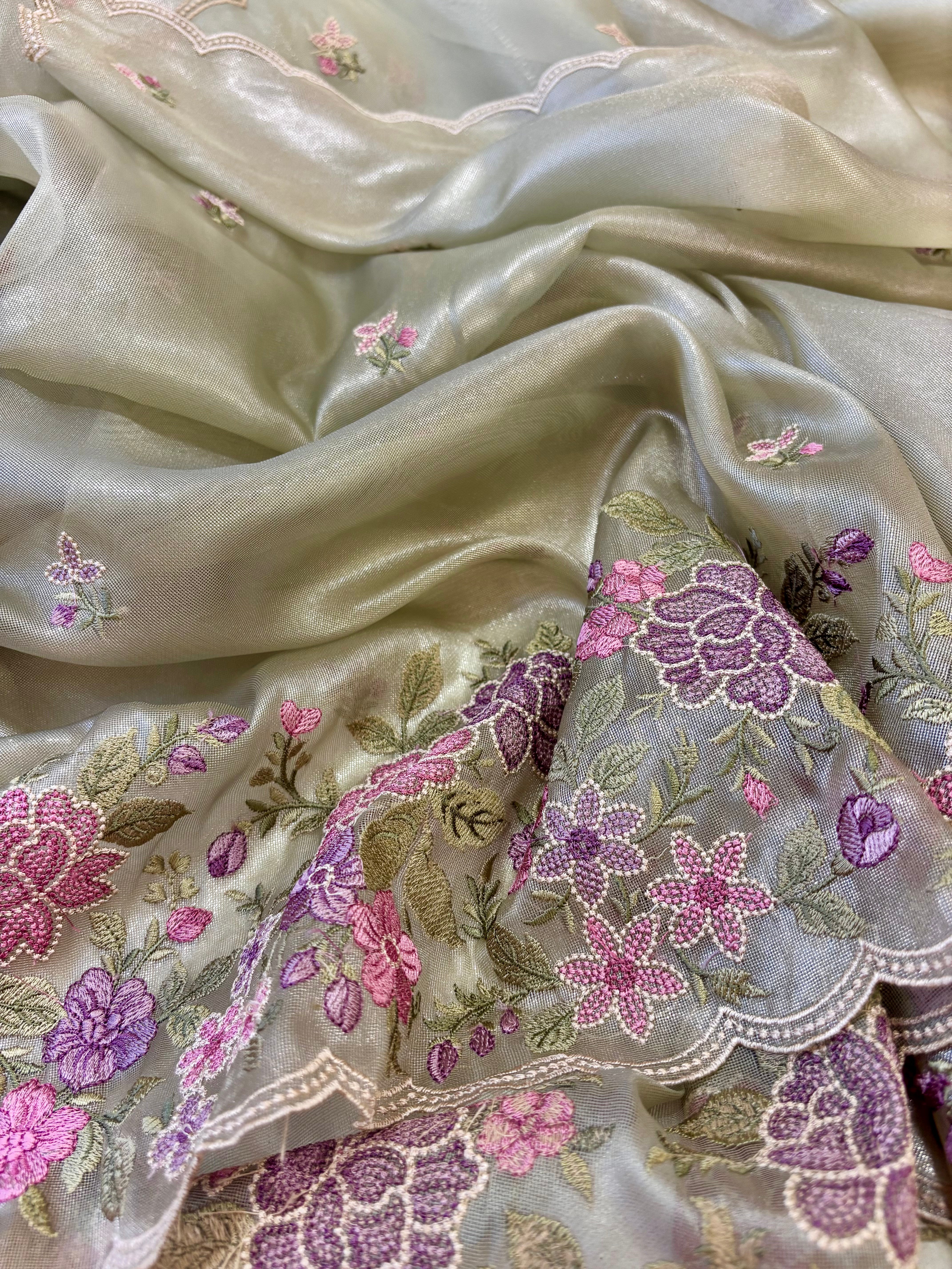 Glass Organza saree